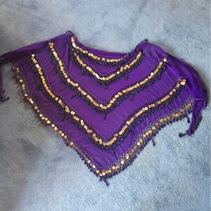 SOLD Excellent Beaded Belly Dance Hip Scarf Coin Belt